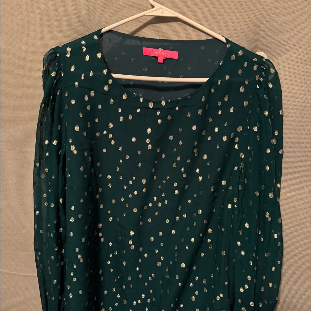 Lilly Pulitzer Green Sequin Blouse